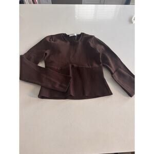 Aritzia Babaton Sculpt Knit Open Back Shirt Long Sleeve Medium